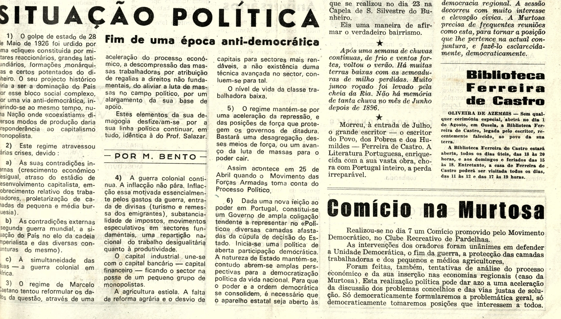 imagem 1ª página de jornal impressa a preto e branco.